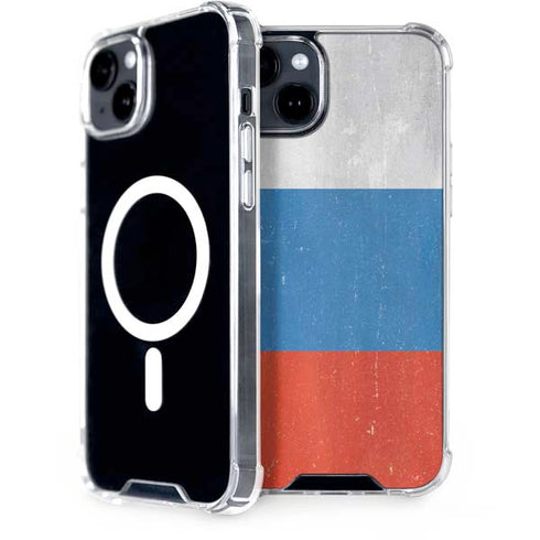 Russian Flag Distressed iPhone 14 Plus MagSafe Case
